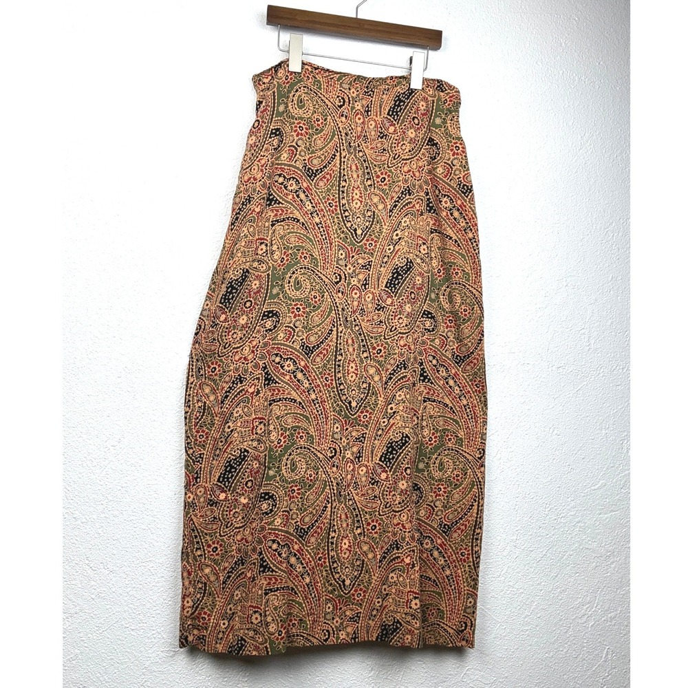 Tommy Hilfiger Multicolor Paisley Midi Skirt - 10 - Vintage Boho Preppy Look